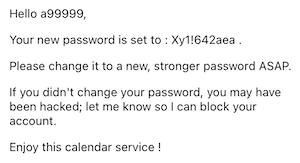 lost password email