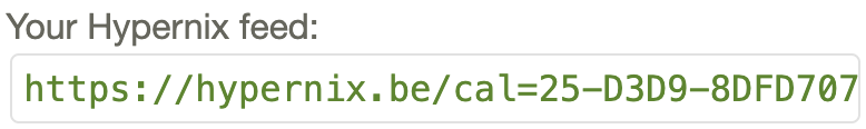 Hypernix iCal feed