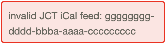 JCT feed - error